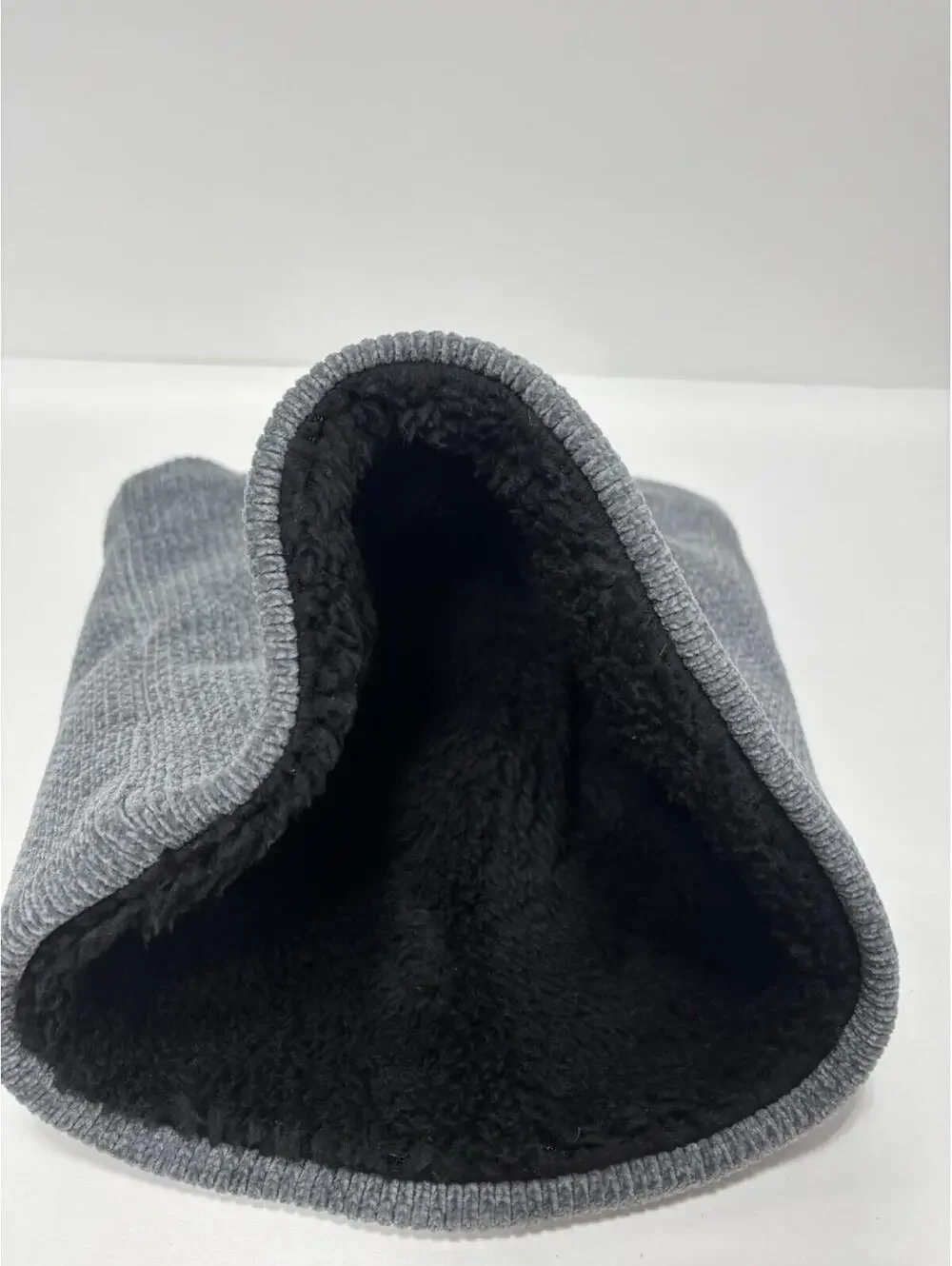 Grey Winter Fleece Neck Warmer Thick Knit Windproof Gaiter Unisex New